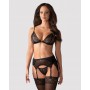 3 dalių apatinio trikotažo rinkinys moterims Obsessive Shibu, juodas