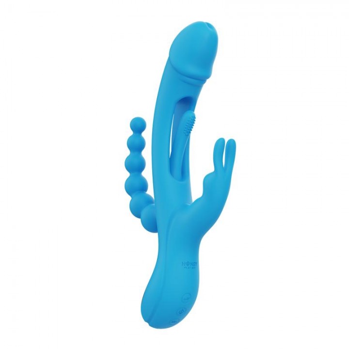 HoneyPlayBox - Trilux Kinky Finger Rabbit Vibrator - Blue