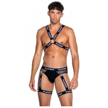 Playboy Lingerie - Mens Dark Room Suspender Set