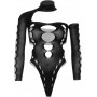 Asymmetric Bodysuit with Open Back - Black