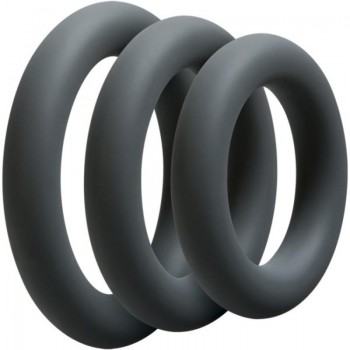 Doc Johnson - OptiMALE 3 C-Ring Set Thick - Grey Doc Johnson - OptiMALE 3 C-Ring Set Thick - Grey