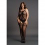 Le Desir - Fishnet and Lace Suspender Bodystocking - Black