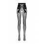 Open crotch tights with bow design
