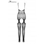 Kostiumas ECO Passion Suspender Catsuit, juodas