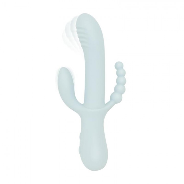 Good Vibes Only - Triple Stimulation Vibe - Soft Silicone - Blue