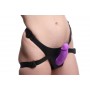 XR Brands - Double Dildo with Harness - Purple XR Brands - Double Dildo with Harness - Purple