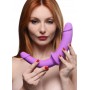 XR Brands - Double Dildo with Harness - Purple XR Brands - Double Dildo with Harness - Purple