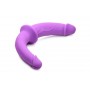 XR Brands - Double Dildo with Harness - Purple XR Brands - Double Dildo with Harness - Purple