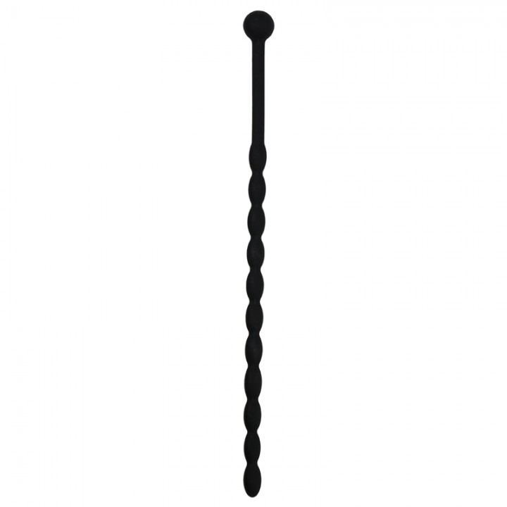 Geribbelde Siliconen Dilator - Zwart