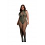 Lace Fishnet Catsuit - Green
