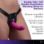 XR Brands - Double Vibrating Dildo with Harness - Purple XR Brands - Double Vibrating Dildo with Harness - Purple