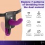XR Brands - Double Vibrating Dildo with Harness - Purple XR Brands - Double Vibrating Dildo with Harness - Purple