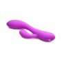 Silikona truša vibrators ar dubulto stimulāciju, ūdensizturīgs, violets, 19,5 cm, XR Brands