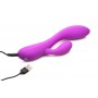Silikona truša vibrators ar dubulto stimulāciju, ūdensizturīgs, violets, 19,5 cm, XR Brands