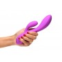 Silikona truša vibrators ar dubulto stimulāciju, ūdensizturīgs, violets, 19,5 cm, XR Brands