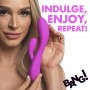 Silikona truša vibrators ar dubulto stimulāciju, ūdensizturīgs, violets, 19,5 cm, XR Brands