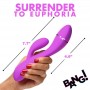 Silikona truša vibrators ar dubulto stimulāciju, ūdensizturīgs, violets, 19,5 cm, XR Brands