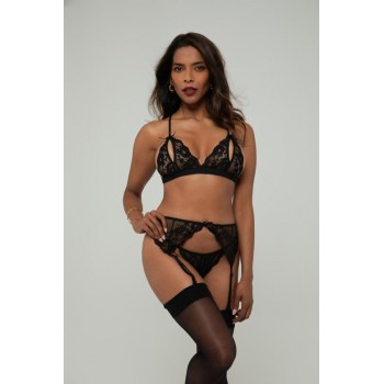 Christine - Axelle 3-Piece Bra Set - Black