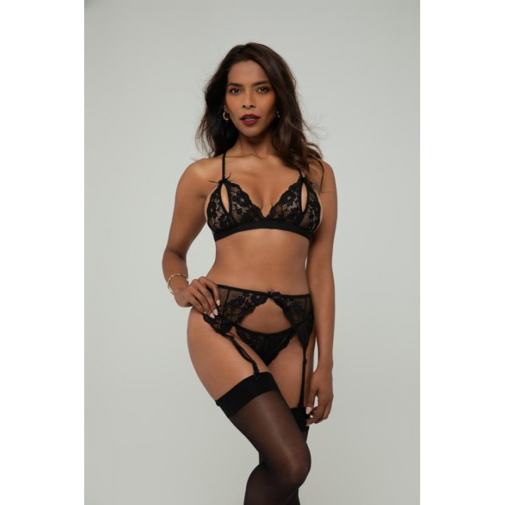 Christine - Axelle 3-Piece Bra Set - Black