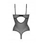 Open crotch Wetlook-body Vesper - black - 2XL
