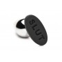 XR Brands - Butt Slut Metal & Silicone Butt Plug - Silver XR Brands - Butt Slut Metal & Silicone Butt Plug - Silver