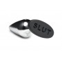 XR Brands - Butt Slut Metal & Silicone Butt Plug - Silver XR Brands - Butt Slut Metal & Silicone Butt Plug - Silver