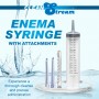 Anālā klizma ar uzgaļiem 150 ml un 60 cm cauruli, XR Brands, caurspīdīga
