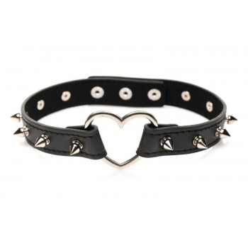 XR Brands - Spiked Heart Choker - Black XR Brands - Spiked Heart Choker - Black