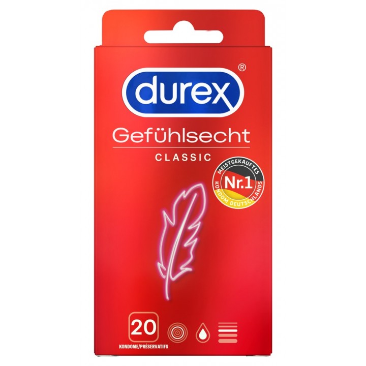 Prezervatīvi Gefühlsecht Classic 20x - Durex