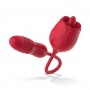 Teazers Rose Vibrator with Thrusting Dildo