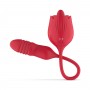 Teazers Rose Vibrator with Thrusting Dildo