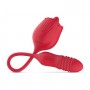 Teazers Rose Vibrator with Thrusting Dildo