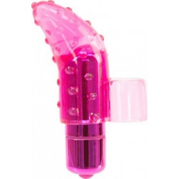 Frisky Finger Vibrator With Bullet - Pink