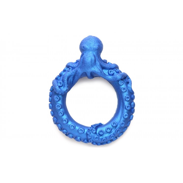 XR Brands - Poseidon's Octo-Ring Silicone Cock Ring - Blue - Creature Cocks