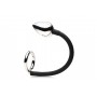 XR Brands - Tug + Plug Cock & Ball Ring with Anal Plug - Black & Silver