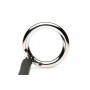 XR Brands - Tug + Plug Cock & Ball Ring with Anal Plug - Black & Silver