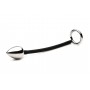 XR Brands - Tug + Plug Cock & Ball Ring with Anal Plug - Black & Silver