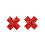 Leg Avenue - X-Factor Rhinestone Nipple Covers - Red - One Size - Leg Avenue