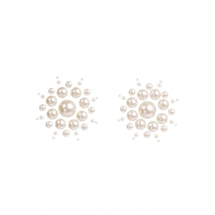 Isla Pearl Nipple Stickers - White - One Size - Leg Avenue