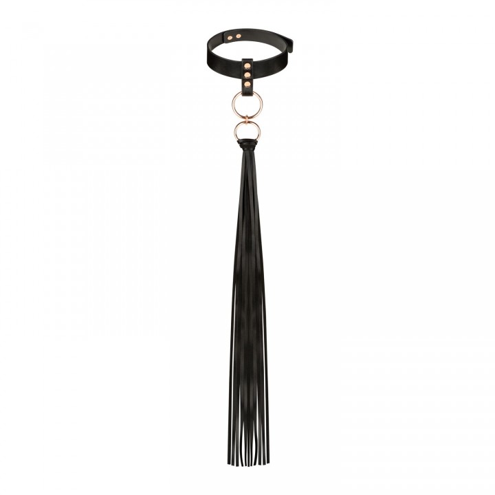 Rosy Gold - Collar with Flogger - Black