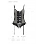 Nessy Corset with Open Crotch - Black - L/XL