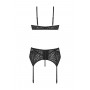 3 pc Lingerie-set Sanne -black animal - S