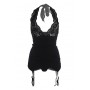 Catchy Cabaret Suspendertop-Set - black - L - Christine