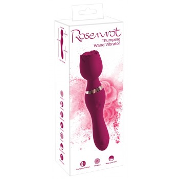 Vibrators Rosenrot Thumping Wand Vibrato, sarkans