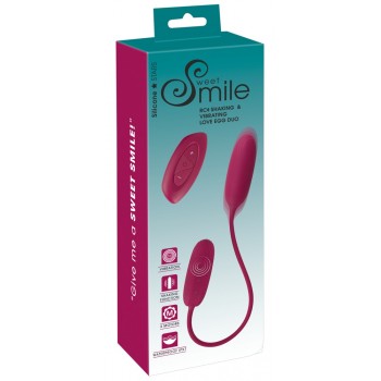 Vibruojantys kiaušiniai Sweet Smile RC Shaking & Vibrating Love Egg Duo