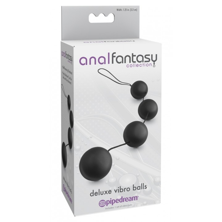 Vibrējošas anālās bumbas AnalFantasy Deluxe Vibro Balls Pipedream, melns