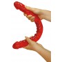 Dvigubas dildo 43 cm, raudonas