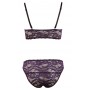Mežģīņu krūštura komplekts sievietēm ar regulējamām lencēm, violets XL Cottelli LINGERIE