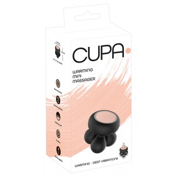 Vibrējošs, sildošs vibrators Cupa Warming Mini Massager, 5.5 cm, melns