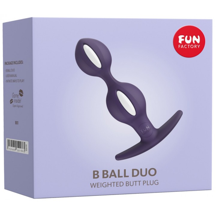 B-Balls Duo White/Dark Violet - Fun Factory